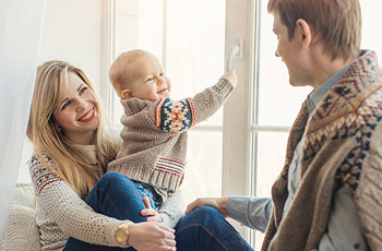 Healthy family in winter